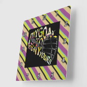 Lacrosse Goalie Mask Typography Clock Vierkante Klok (Hoek)