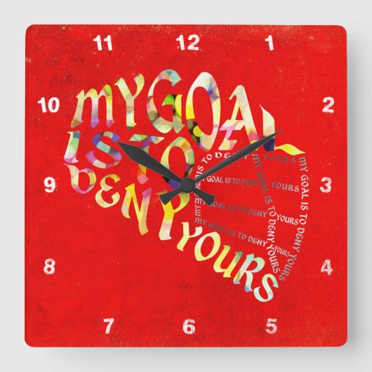 Lacrosse Goalie Mask Word Art Clock Vierkante Klok (Voorkant)