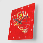 Lacrosse Goalie Mask Word Art Clock Vierkante Klok (Hoek)