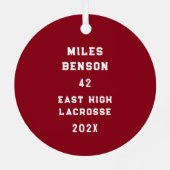 Lacrosse Goalie Metalen Ornament (Achterkant)