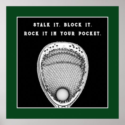 Lacrosse Goalie Motivatie Poster (Voorkant)