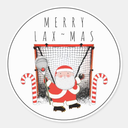 Lacrosse Goalie Sports Ronde Sticker (Voorkant)