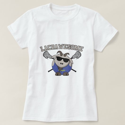 Lacrosse Goat, grappig, Lacrawous Funny T-shirt (Design voorkant)