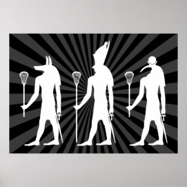 Lacrosse Gods Poster - wit in het donker