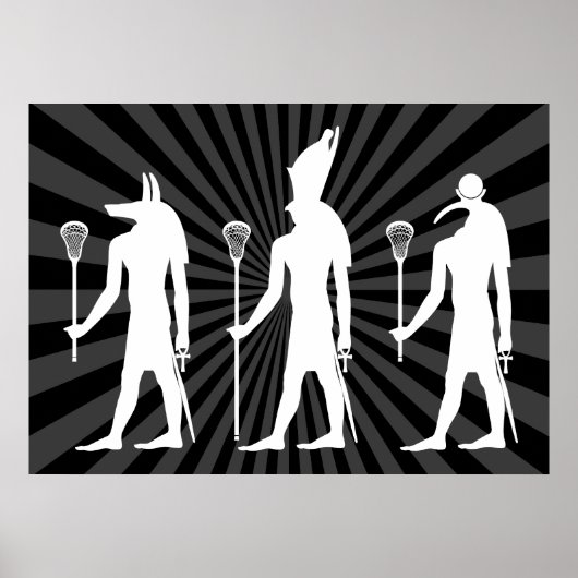 Lacrosse Gods Poster - wit in het donker (Voorkant)
