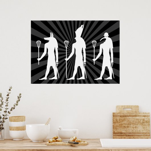 Lacrosse Gods Poster - wit in het donker (Keuken)