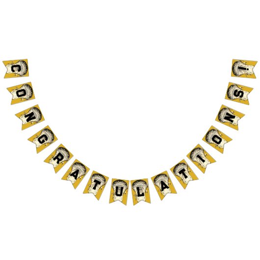 Lacrosse Gold Gefeliciteerd met Bunting Flags Vlaggetjes (Alle)