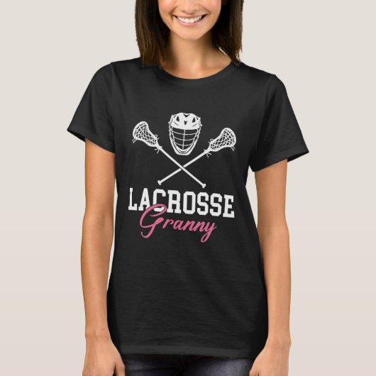 Lacrosse Granny Funny Lacrosse Speler T-shirt (Voorkant)