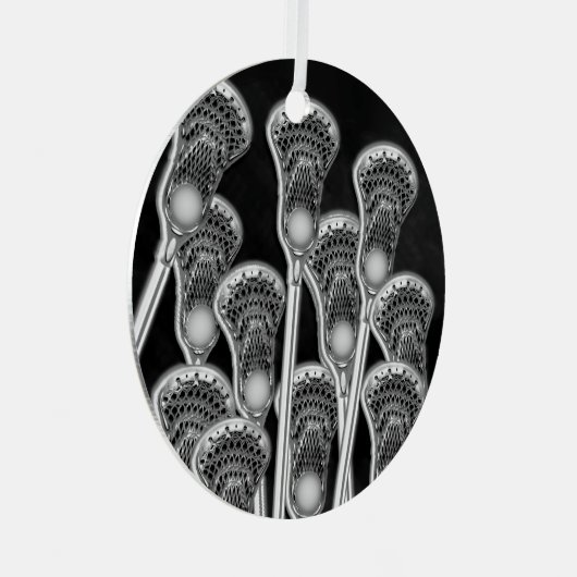 Lacrosse Green Persoonlijke onderscheiding Keramis Metalen Ornament (Voorkant Rechts)