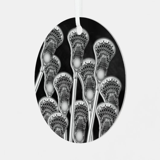 Lacrosse Green Persoonlijke onderscheiding Keramis Metalen Ornament (Voorkant links)