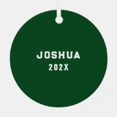 Lacrosse Green Persoonlijke onderscheiding Keramis Metalen Ornament (Achterkant)