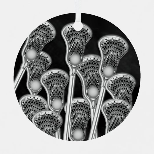 Lacrosse Green Persoonlijke onderscheiding Keramis Metalen Ornament (Voorkant)