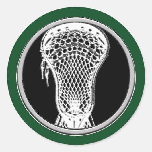 Lacrosse Green Ronde Sticker (Voorkant)