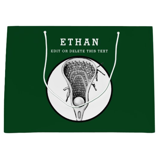 Lacrosse Groen Grote Geschenktas Groot Cadeauzakje (Voorkant)