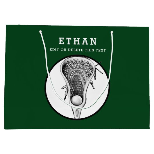 Lacrosse Groen Grote Geschenktas Groot Cadeauzakje (Achterkant)