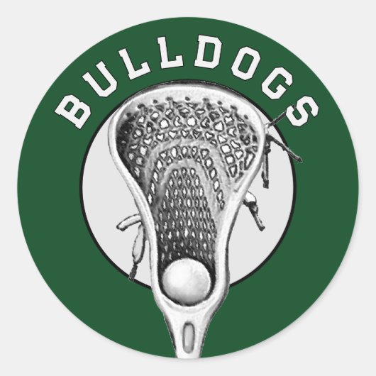 Lacrosse Groene Team Ronde Sticker (Voorkant)
