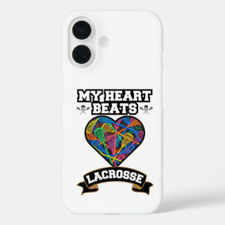Lacrosse Heart Sticks Passion Sport Love Game iPhone 16 Hoesje