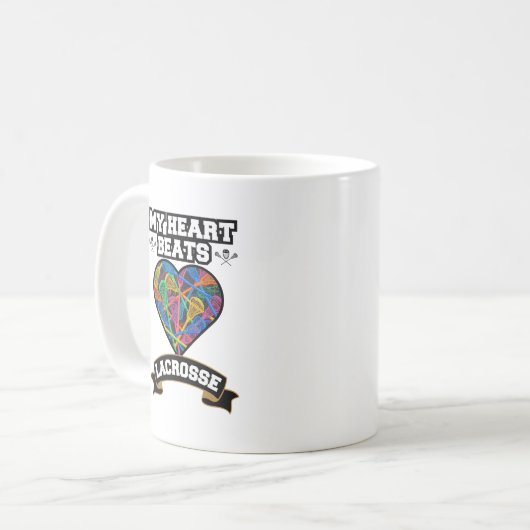 Lacrosse Heart Sticks Passion Sport Love Game Koffiemok (Voorkant links)