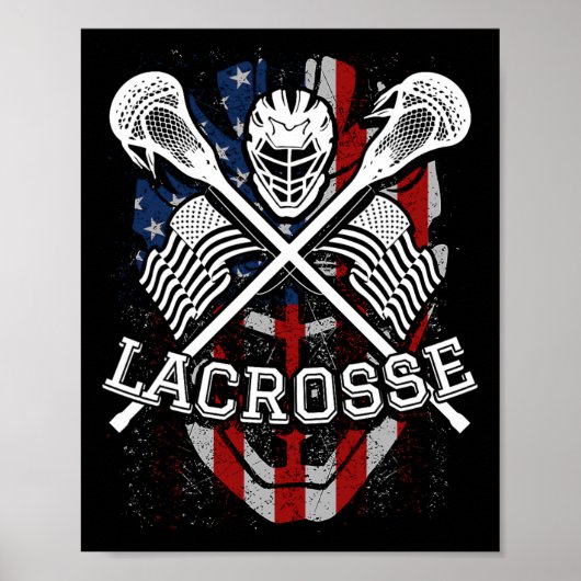 Lacrosse helm en stokken poster (Voorkant)
