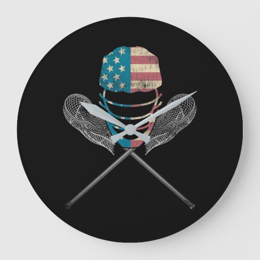 Lacrosse Helmet en Sticks Grote Klok (Voorkant)