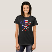 Lacrosse Helmet Sticks American Flag 4 juli l T-shirt (Voorkant volledig)