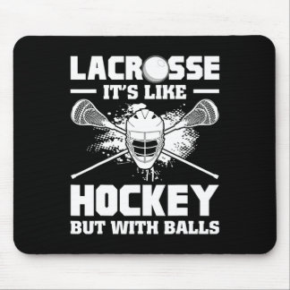 Lacrosse Het is als hockey maar dan met grappige s Muismat