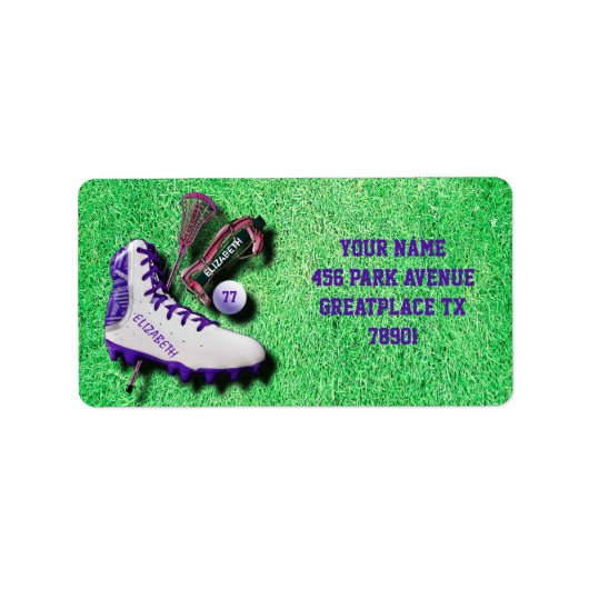 Lacrosse-hoe-sticker OogMasker-bal met Jouw naam Etiket (Voorkant)