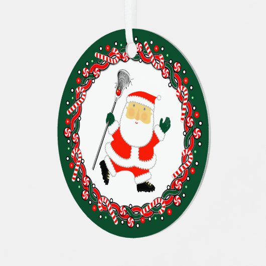 Lacrosse Holiday Gift Ceramic Ornament (Voorkant links)
