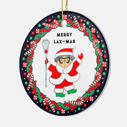 Lacrosse Holiday Gift Ceramic Ornament (Links)