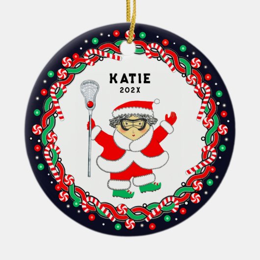 Lacrosse Holiday Gift Ceramic Ornament (Voorkant)