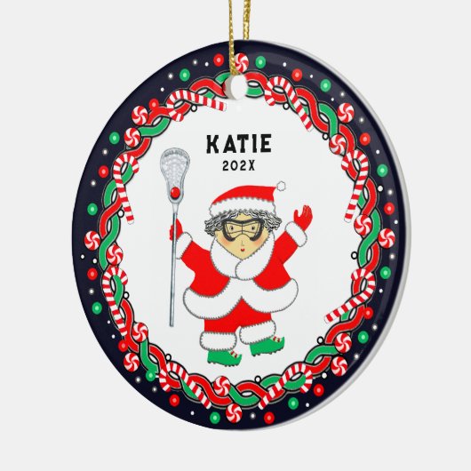 Lacrosse Holiday Gift Ceramic Ornament (Links)