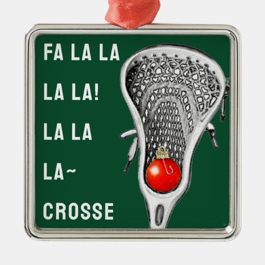 Lacrosse Holiday Gift Metalen Ornament (Voorkant)