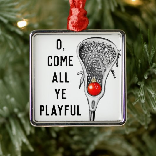 Lacrosse Holiday Gifts Metal Ornament (Boom)
