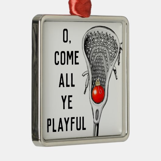 Lacrosse Holiday Gifts Metal Ornament (Rechts)