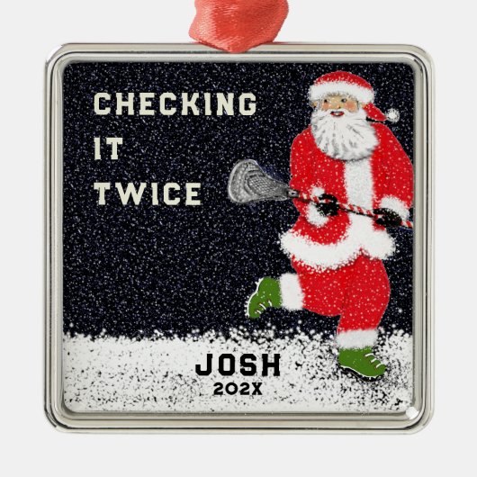 Lacrosse Holiday Gifts Metalen Ornament (Voorkant)