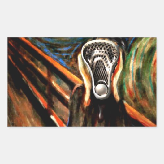 Lacrosse Humor Rechthoekige Sticker (Voorkant)