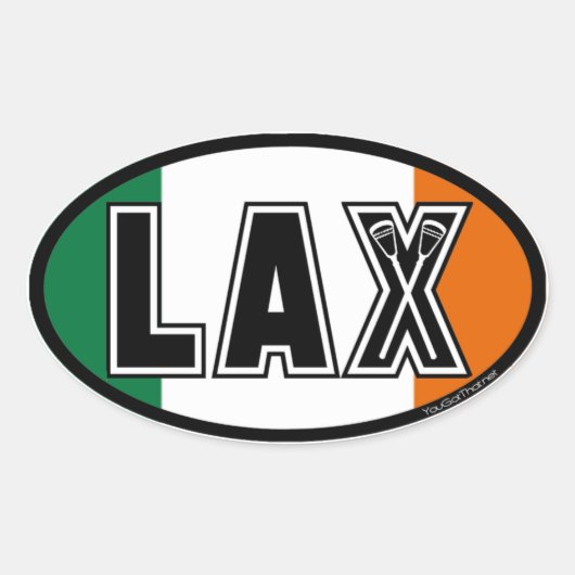 Lacrosse Ierland Lax vlag Ovale Sticker (Voorkant)