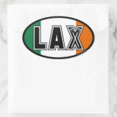 Lacrosse Ierland Lax vlag Ovale Sticker (Tas)