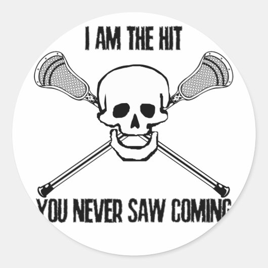 Lacrosse ik ben de Hit Ronde Sticker (Voorkant)