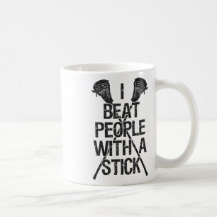 Lacrosse Ik versla mensen met een stok Grappige sp Koffiemok