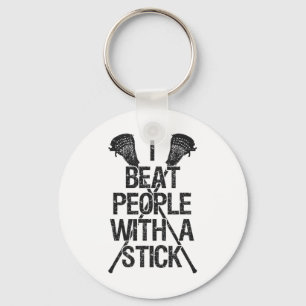 Lacrosse Ik versla mensen met een stok Grappige sp Sleutelhanger