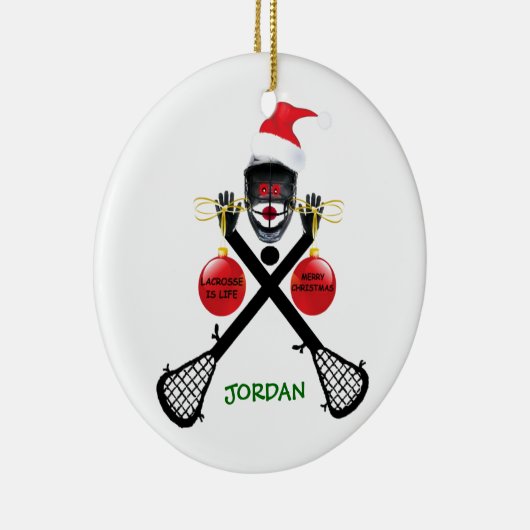 Lacrosse is het kerstleven keramisch ornament (Rechts)
