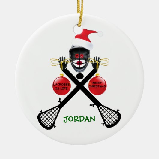Lacrosse is het kerstleven keramisch ornament (Voorkant)