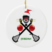Lacrosse is het kerstleven keramisch ornament (Achterkant)