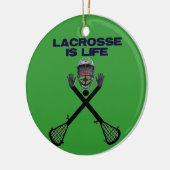 Lacrosse is het leven keramisch ornament (Links)