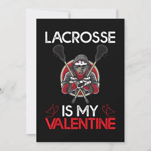 Lacrosse is mijn Valentijn Lacrosse Valentijnsdag Save The Date (Voorkant)