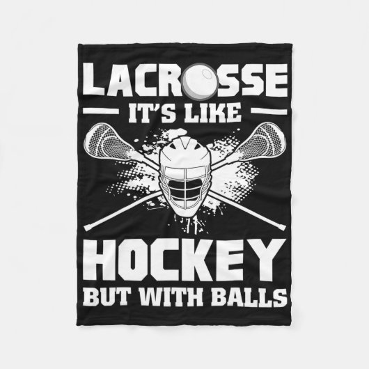 Lacrosse It's Like Hockey But With Funny Player  Fleece Deken (Voorkant)