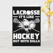 Lacrosse It's Like Hockey But With Funny Player  Kaart (Gele Bloem)