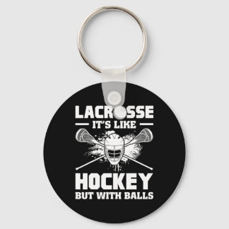 Lacrosse It's Like Hockey But With Funny Player  Sleutelhanger