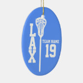 Lacrosse Jersey met foto blauw Keramisch Ornament (Rechts)